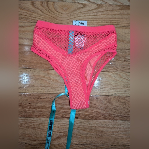 NWT MISTRESS ROCKS HOUSE OF CB SCORCHER PINK FISHNET SWIM BRIEFS - Picture 2 of 5